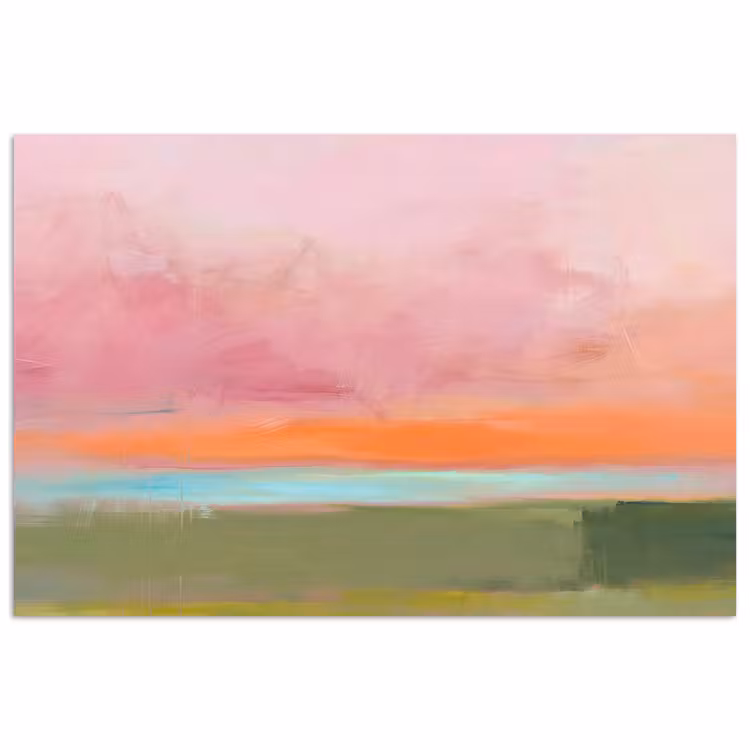 Poster - Abstract - Landschap - Modern - Roze - Oranje — 1