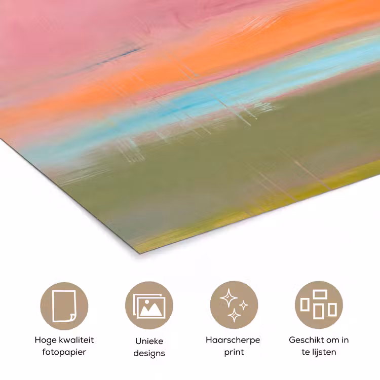 Poster - Abstract - Landschap - Modern - Roze - Oranje — 5