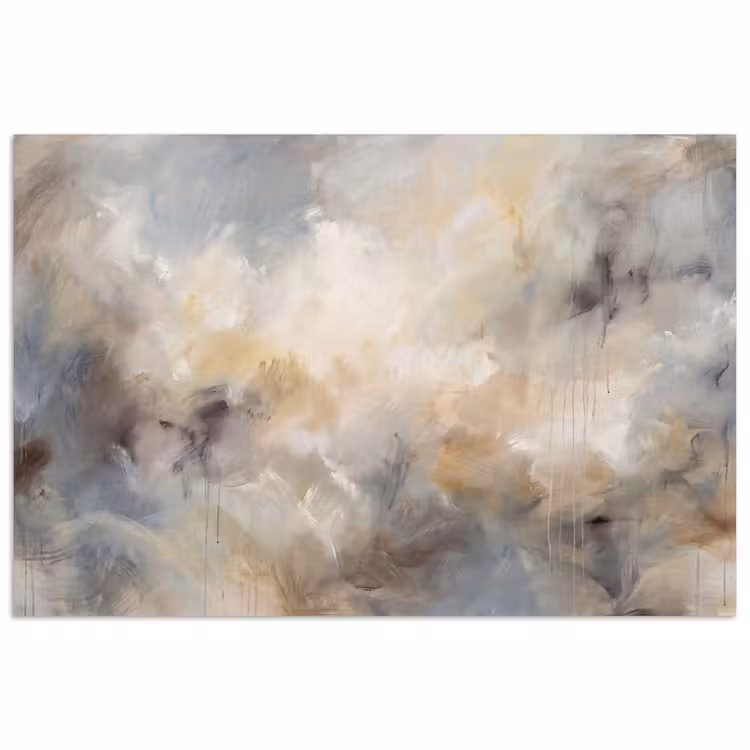 Poster - Abstract - Wolken - Sfeervol - Beige - Grijs — 1