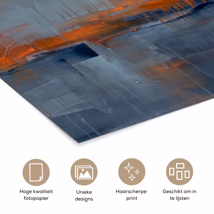 Poster - Abstract - Kleuren - Modern - Oranje - Grijs — 5