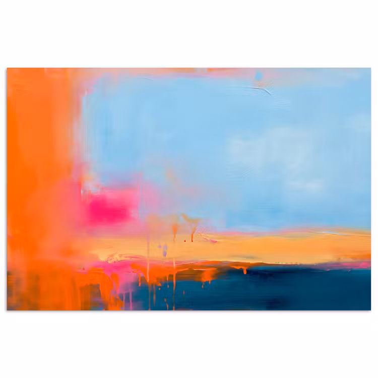 Poster - Abstract - Kleurvlakken - Modern - Oranje - Blauw — 1