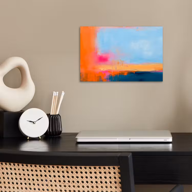 Poster - Abstract - Kleurvlakken - Modern - Oranje - Blauw — 2