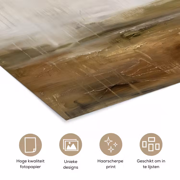 Poster - Abstract - Landschap - Natuur - Beige - Bruin — 5