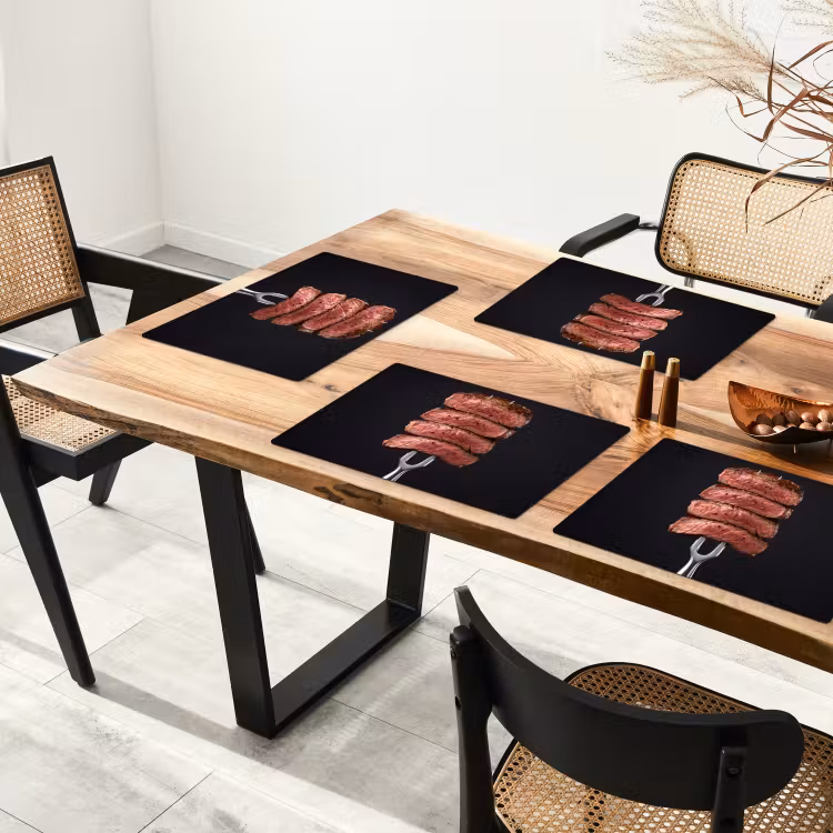 Placemat - 6 stuks - Eten - Rosé - Vork — 5