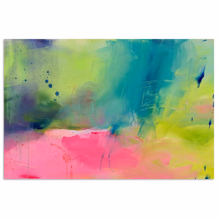 Poster - Abstract - Kleuren - Modern - Groen - Roze — 1