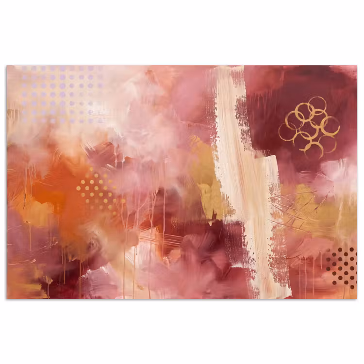 Poster - Abstract - Rood - Goud - Modern - Kunst — 1