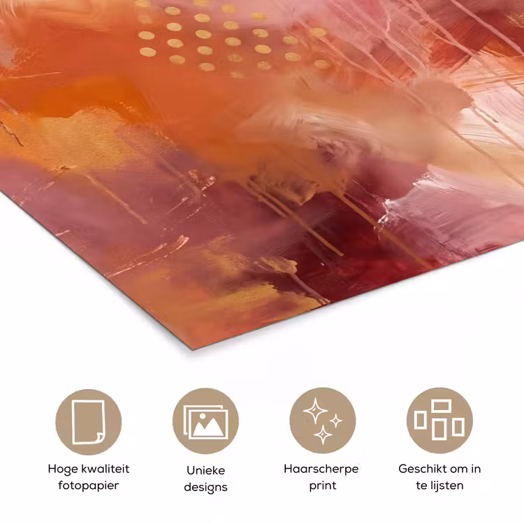 Poster - Abstract - Rood - Goud - Modern - Kunst — 5