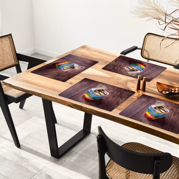 Placemat - 6 stuks - Vis - Blikjes - Keuken — 5