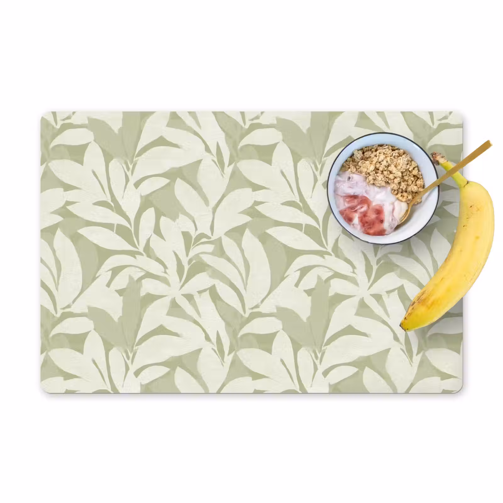 Placemat - 6 stuks - Saliegroen - Botanisch - Minimalistisch - Patroon — 1