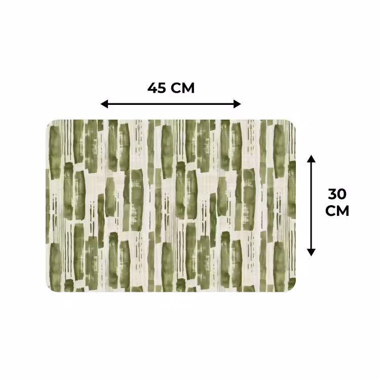 Placemat - 6 stuks - Groen - Abstract - Penseelstreken - Linnen - Patroon — 3