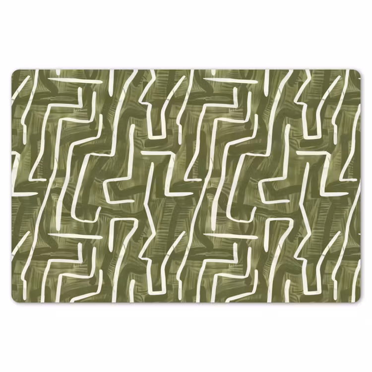 Placemat - 6 stuks - Groen - Abstract - Penseelstreken - Patroon — 7