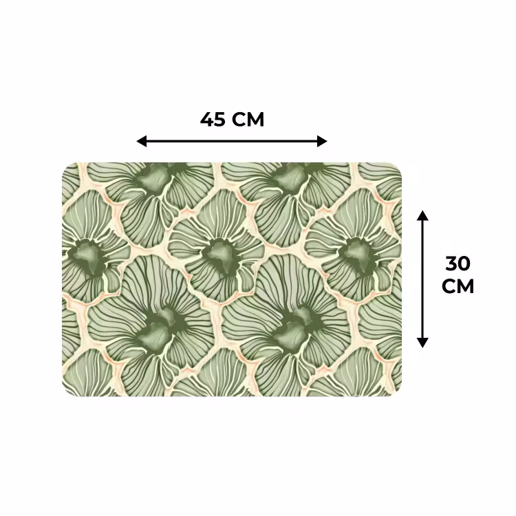 Placemat - 6 stuks - Groen - Botanisch - Bloemen - Organisch - Patroon — 3