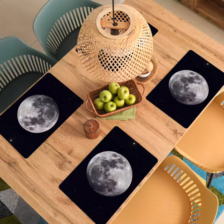 Placemat - 6 stuks - Maan - Sterren - Ruimte — 6
