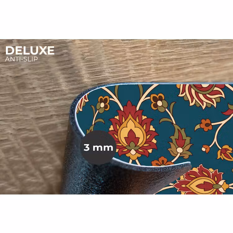 Placemat - 6 stuks - Ornament - Flora - Traditioneel - Klassiek - Blauwgroen — 4