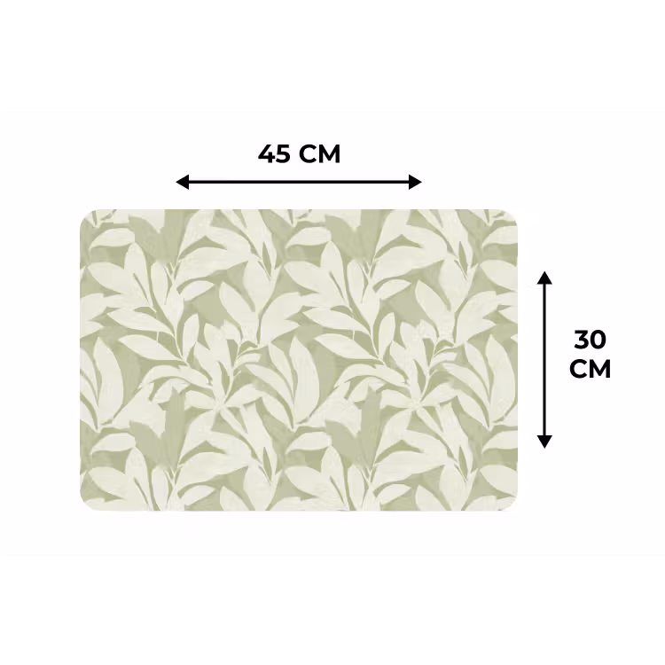 Placemat - 6 stuks - Saliegroen - Botanisch - Minimalistisch - Patroon — 3