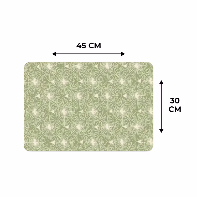 Placemat - 6 stuks - Saliegroen - Botanisch - Ruiten - Organisch - Patroon — 3