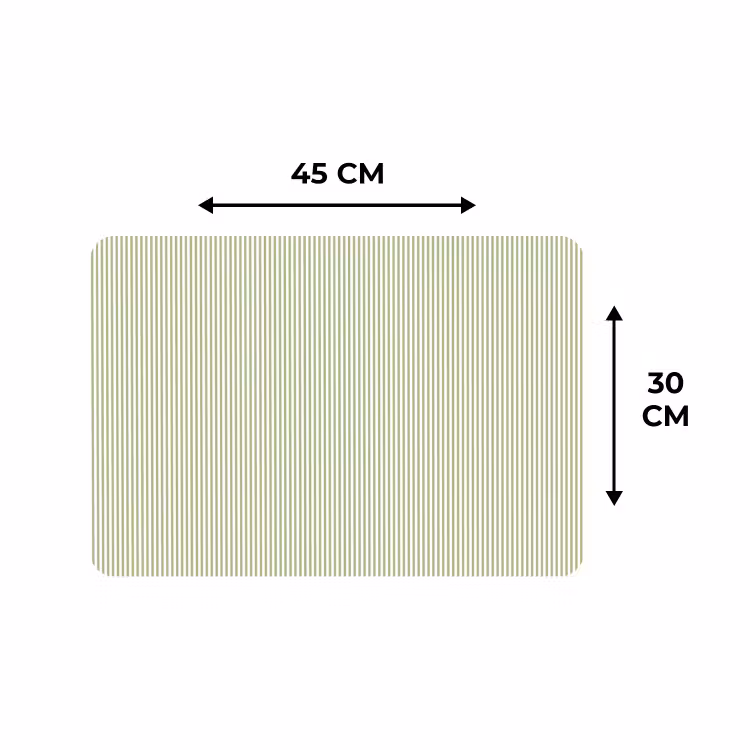Placemat - 6 stuks - Saliegroen - Strepen - Minimalistisch - Patroon — 3