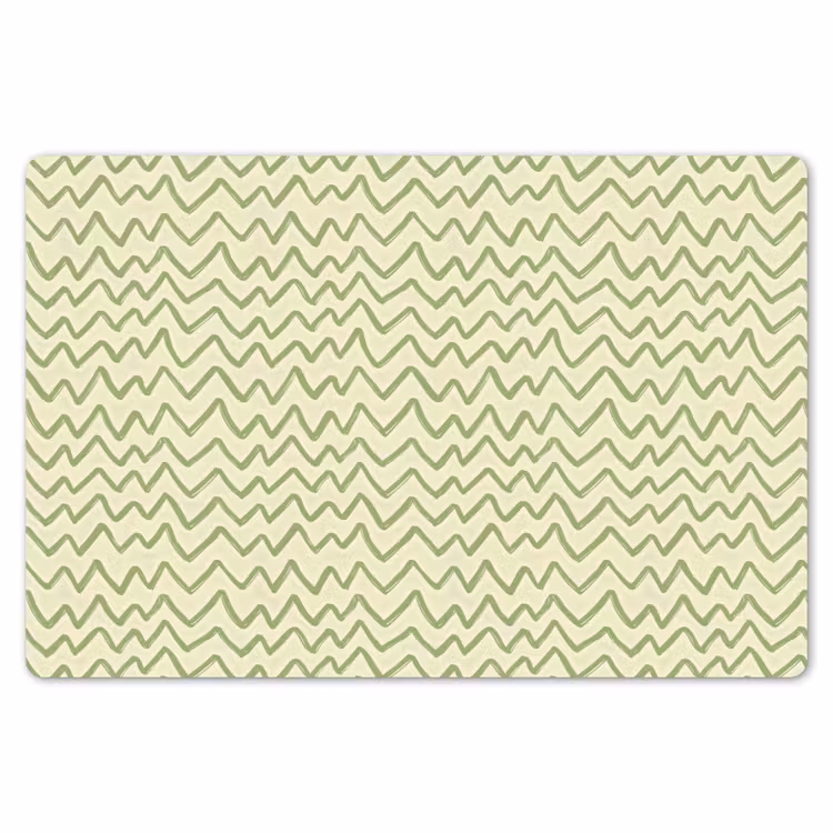 Placemat - 6 stuks - Saliegroen - Zigzag - Handgetekend - Patroon — 7