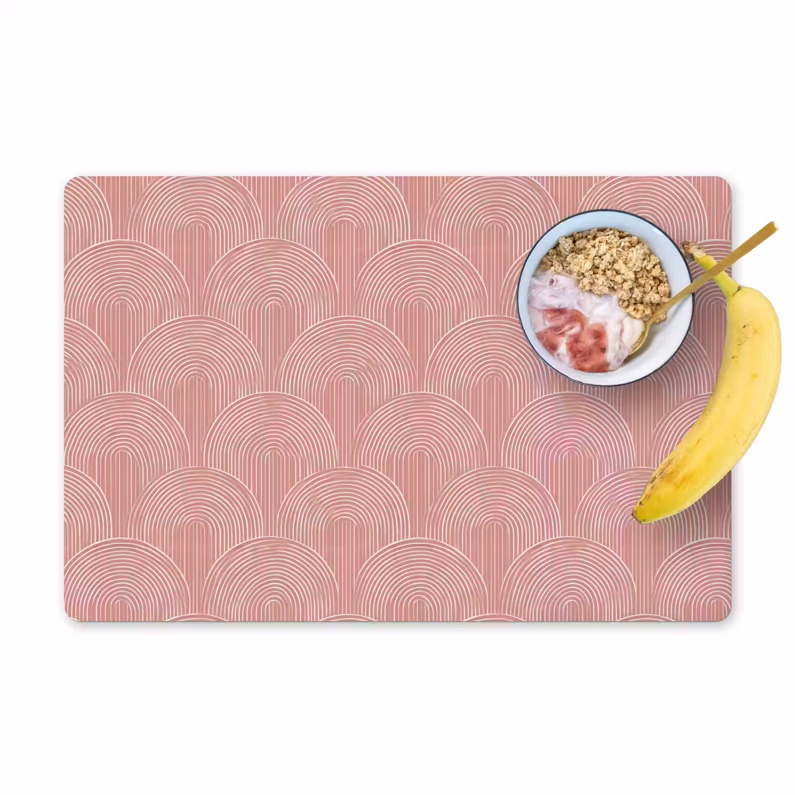 Placemat - 6 stuks - Oudroze - Bogen - Deco - Lijnen — 1
