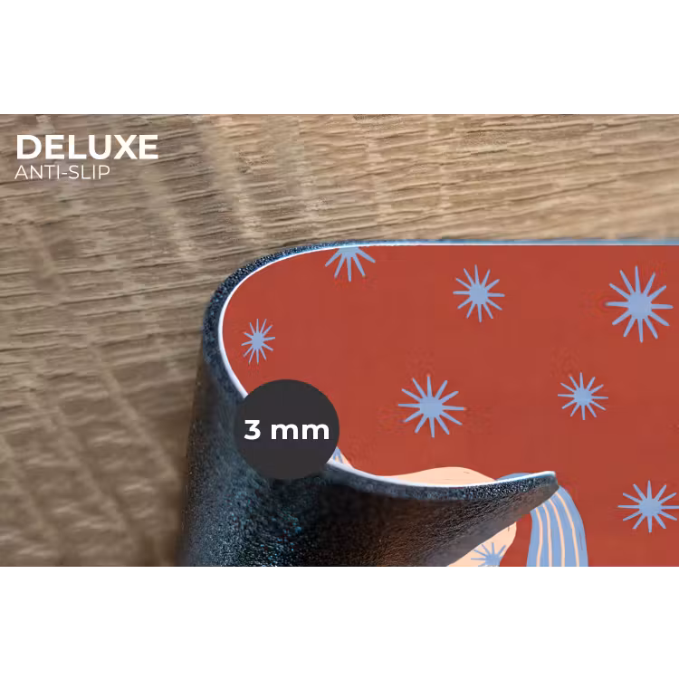 Placemat - 6 stuks - Dieren - Sterren - Maan - Abstract - Rood — 4