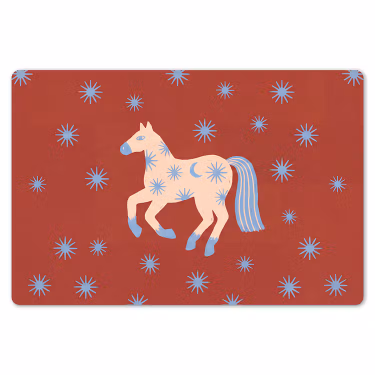 Placemat - 6 stuks - Dieren - Sterren - Maan - Abstract - Rood — 7