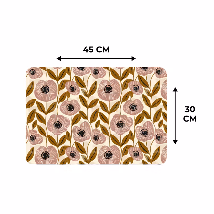 Placemat - 6 stuks - Dustyroze - Bloemen - Grafisch - Patroon — 3