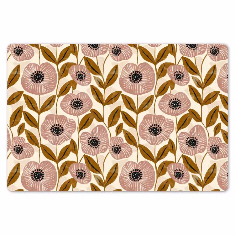 Placemat - 6 stuks - Dustyroze - Bloemen - Grafisch - Patroon — 7