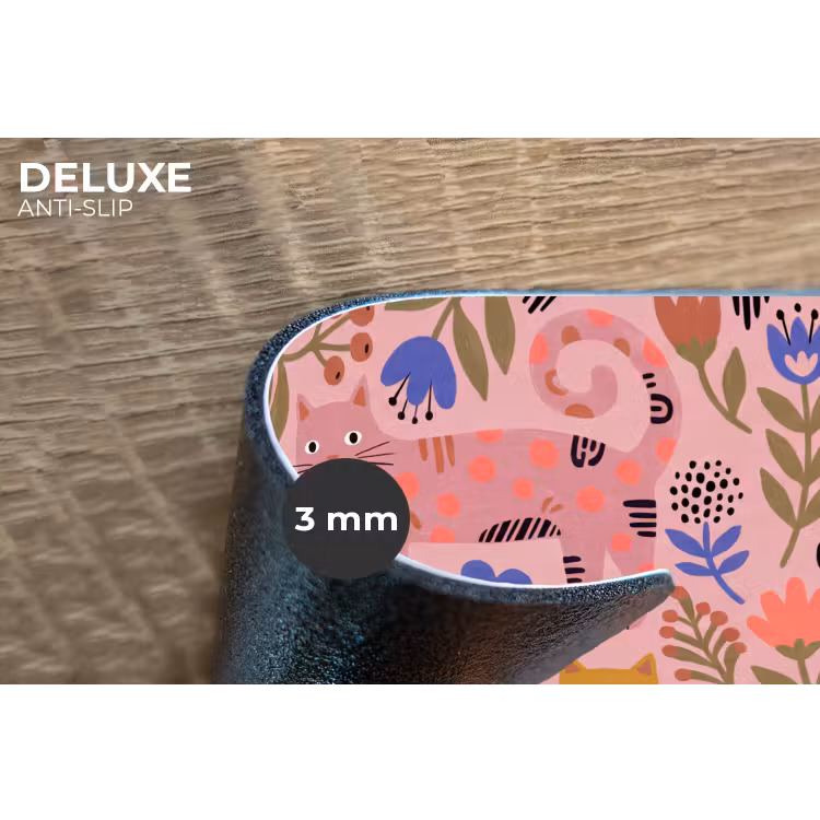Placemat - 6 stuks - Kat - Bloemen - Dieren - Modern - Roze — 4