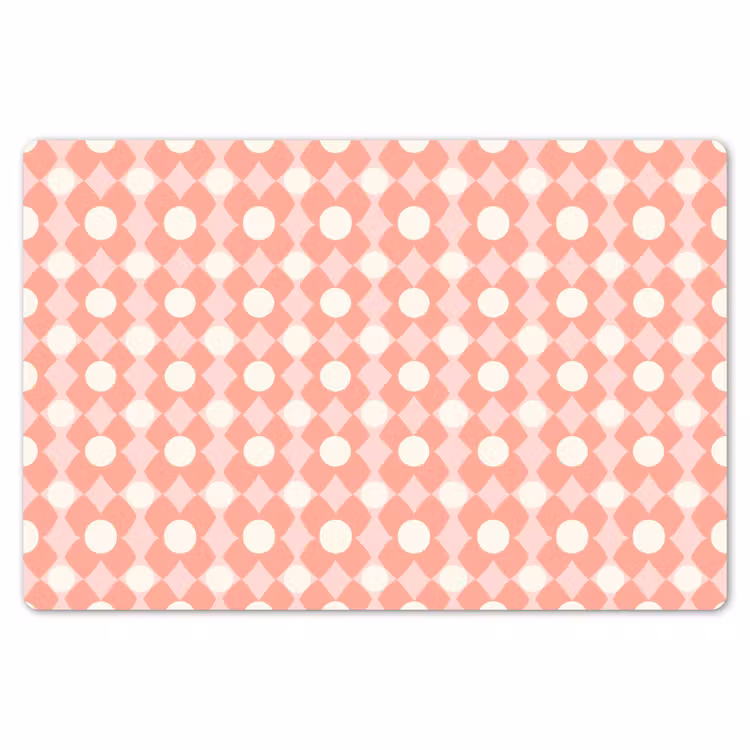 Placemat - 6 stuks - Koraal - Retro - Geometrisch - Patroon — 7