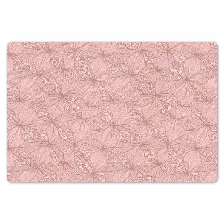 Placemat - 6 stuks - oederroze - Bloemen - Reliëf - Textuur — 7