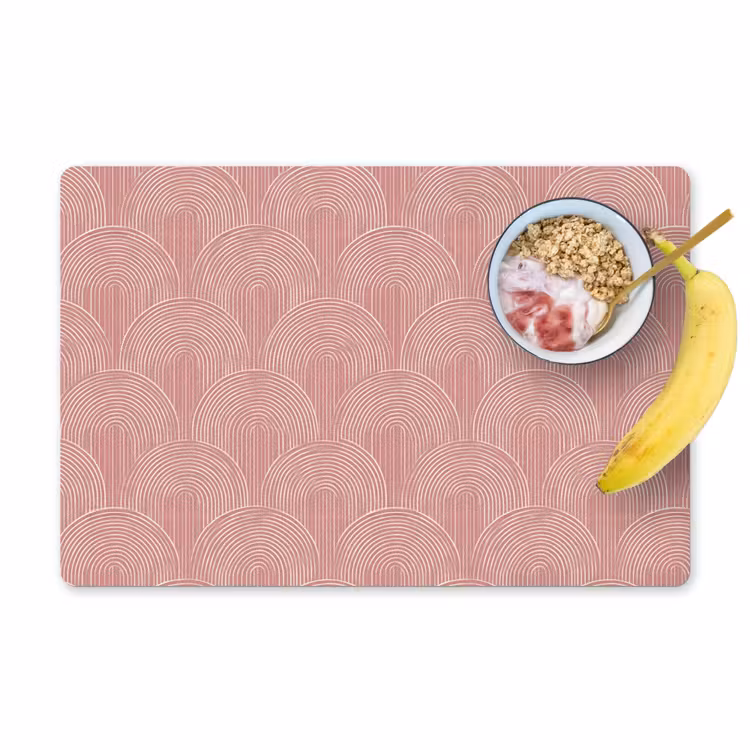 Placemat - 6 stuks - Oudroze - Bogen - Deco - Lijnen — 1