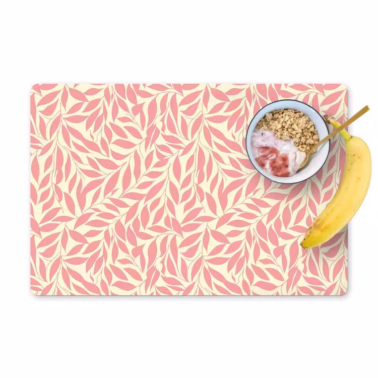 Placemat - 6 stuks - Roze - Bladeren - Dynamisch - Patroon — 1