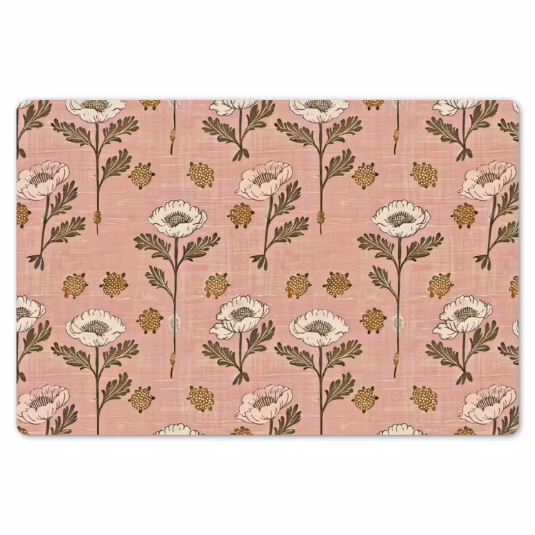 Placemat - 6 stuks - Roze - Bloemen - Vintage - Textuur — 7