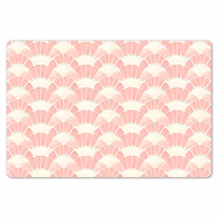 Placemat - 6 stuks - Roze - Waaiers - Mozaïek - Patroon — 7