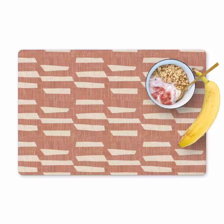 Placemat - 6 stuks - Terracotta - Abstract - Textuur - Patroon — 1