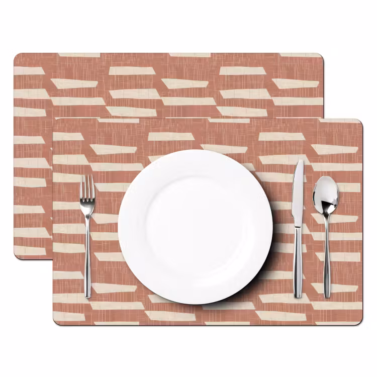 Placemat - 6 stuks - Terracotta - Abstract - Textuur - Patroon — 2