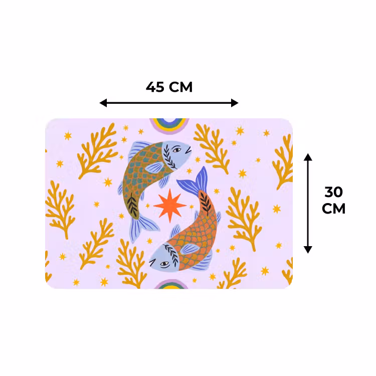 Placemat - 6 stuks - Vis - Onderwater - Dieren - Abstract - Kleurrijk — 3