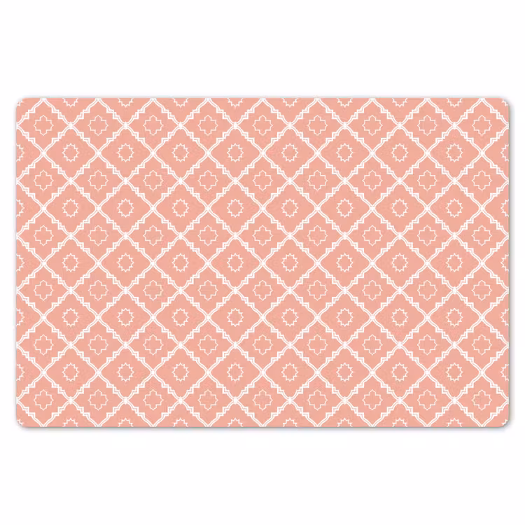 Placemat - 6 stuks - Zalmroze - Geometrisch - Elegant - Patroon — 7