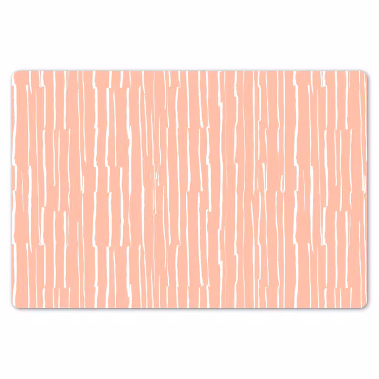 Placemat - 6 stuks - Zalmroze - Strepen - Handgetekend - Patroon — 7