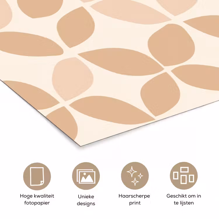 Poster - Beige - Bladeren - Minimalistisch - Patroon — 5