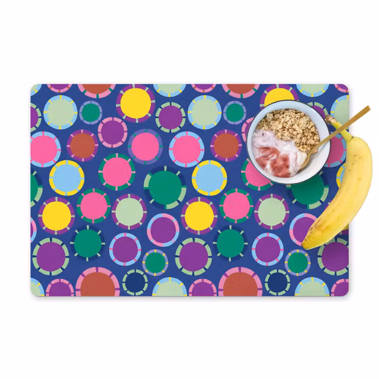 Placemat - 6 stuks - Patroon - Cirkels - Abstract - Kleurrijk — 1