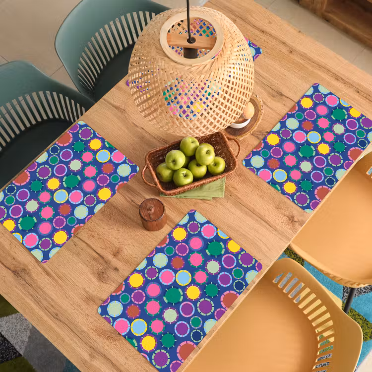 Placemat - 6 stuks - Patroon - Cirkels - Abstract - Kleurrijk — 6