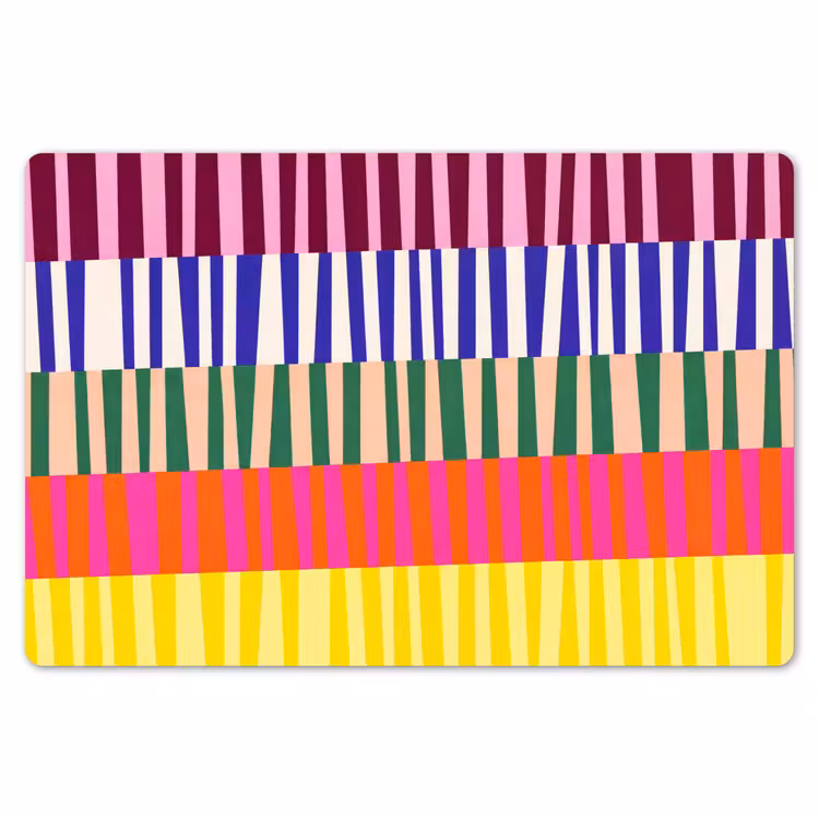 Placemat - 6 stuks - Patroon - Strepen - Abstract - Modern - Kleurrijk — 7