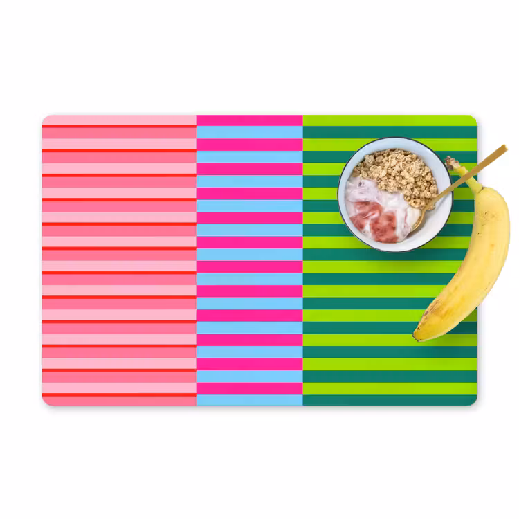 Placemat - 6 stuks - Patroon - Strepen - Modern - Abstract - Kleurrijk — 1