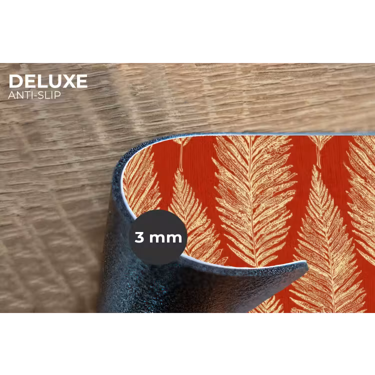 Placemat - 6 stuks - Rood - Botanisch - Varen - Patroon — 4