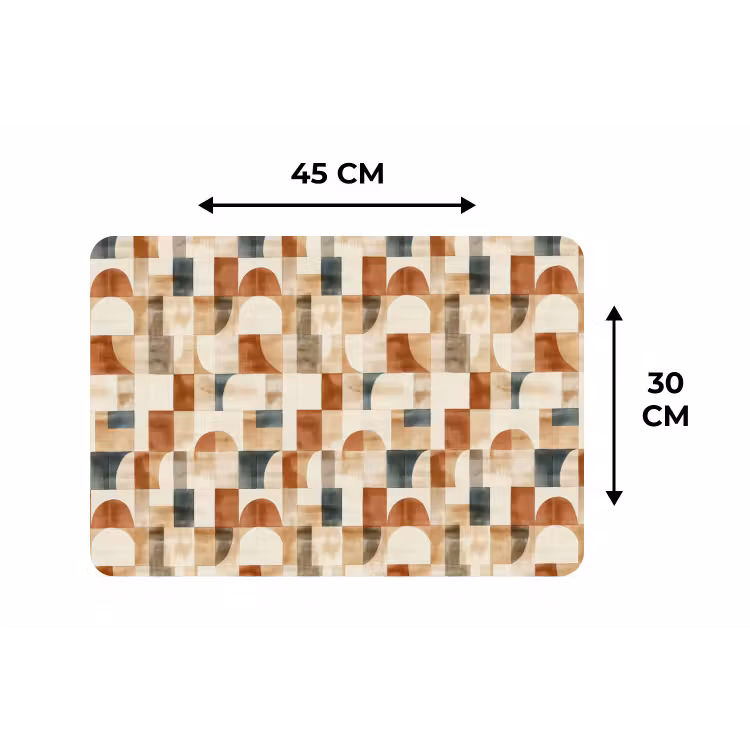 Placemat - 6 stuks - Terracotta - Geometrisch - Aquarel - Textuur — 3