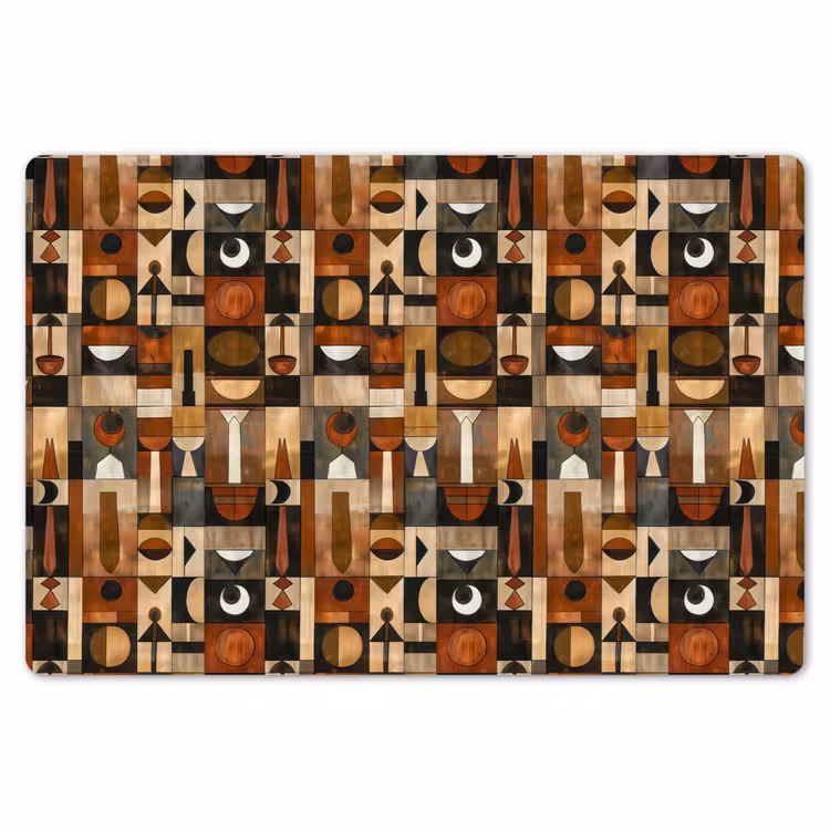 Placemat - 6 stuks - Terracotta - Geometrisch - Mid-Century - Patroon — 7