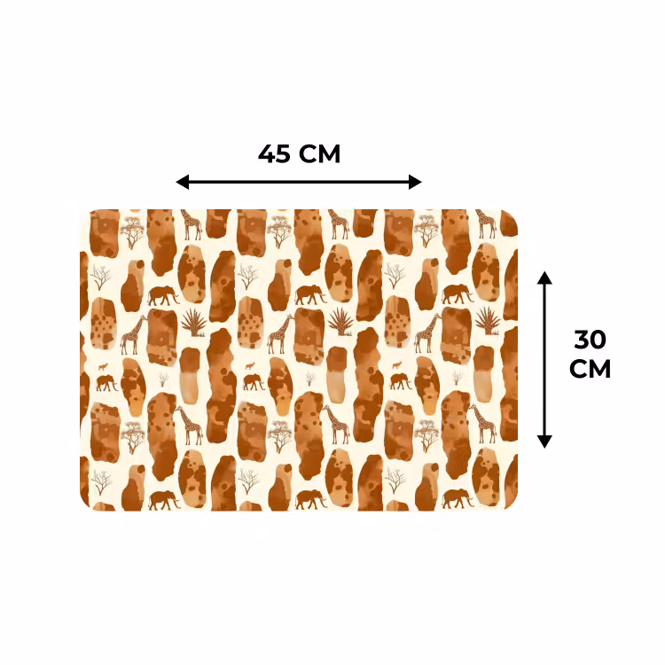 Placemat - 6 stuks - Terracotta - Safari - Dieren - Patroon — 3