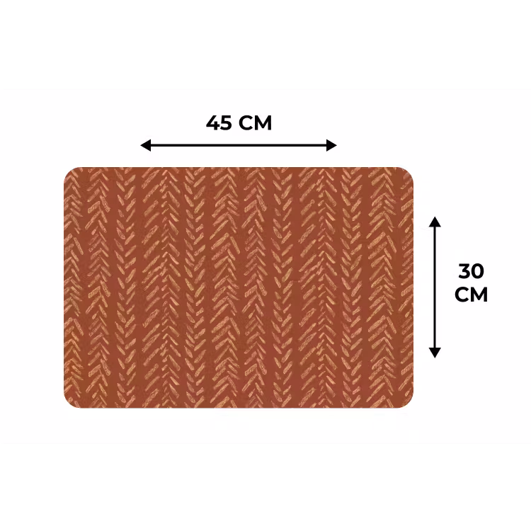 Placemat - 6 stuks - Terracotta - Visgraat - Ambachtelijk - Patroon — 3