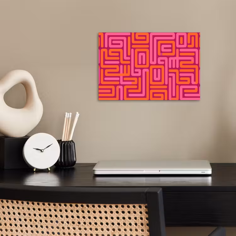 Poster - Abstract - Patroon - Lijnen - Roze - Oranje — 2